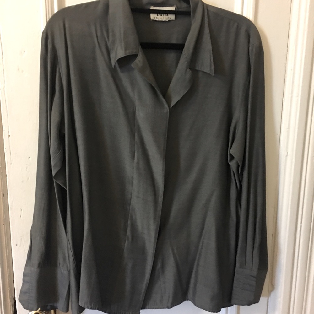 Dark grey button down blouse